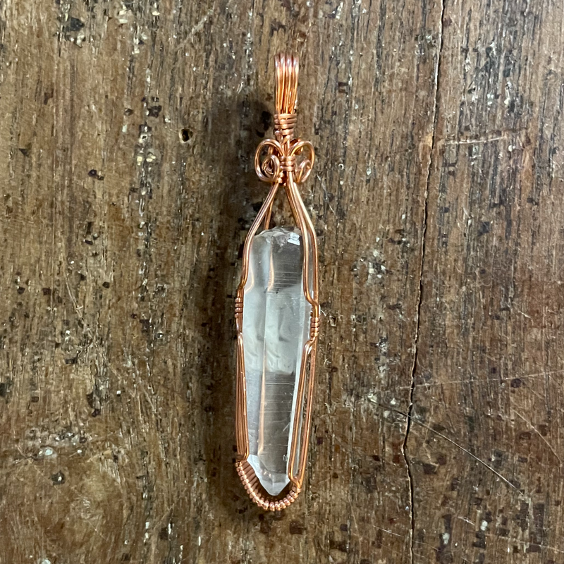 Quartz Crystal Point Pendant, Wire Wrapped Quartz Crystal Jewelry