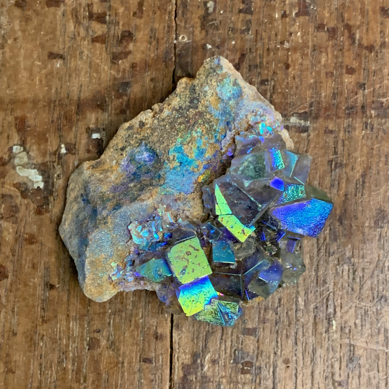 Flame Fluorite, Mystic Aura Quartz, Rainbow Fluorite